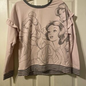 Disney Pink and Gray Princess Long Sleeve Top